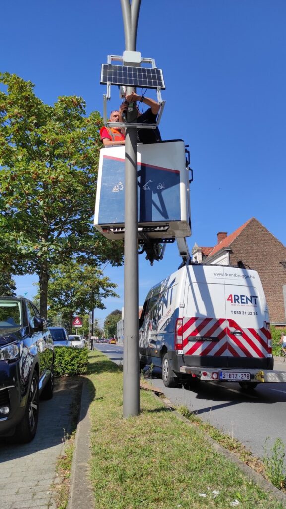 Plaatsing van de sensoren in Brugge